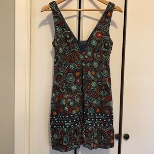 Free People blue polka dot v-neck dress